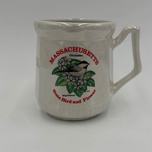 VTG Lipco Lusterware Massachusetts State Coffee Mug Cup Mother Of Pearl Glaze